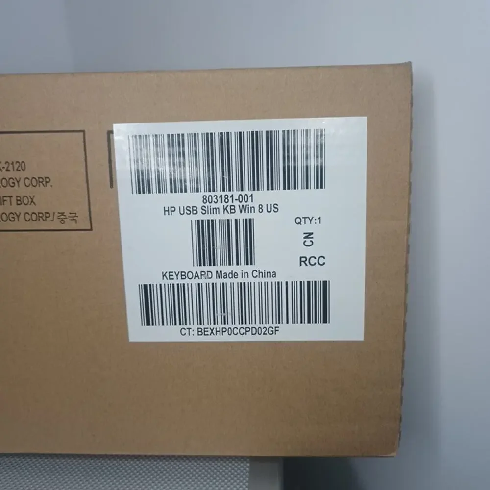 HP 803181-001 USB Slim Business Keyboard Black Wired QWERTY Windows Open Box